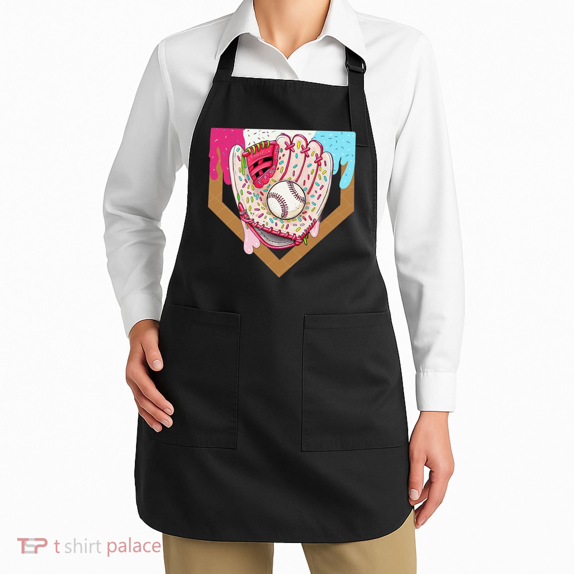 Baseball Drip Ice Cream Cone Drip Baseball Apron