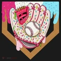 Baseball Drip Ice Cream Cone Drip Baseball Bucket Hat thumb 4