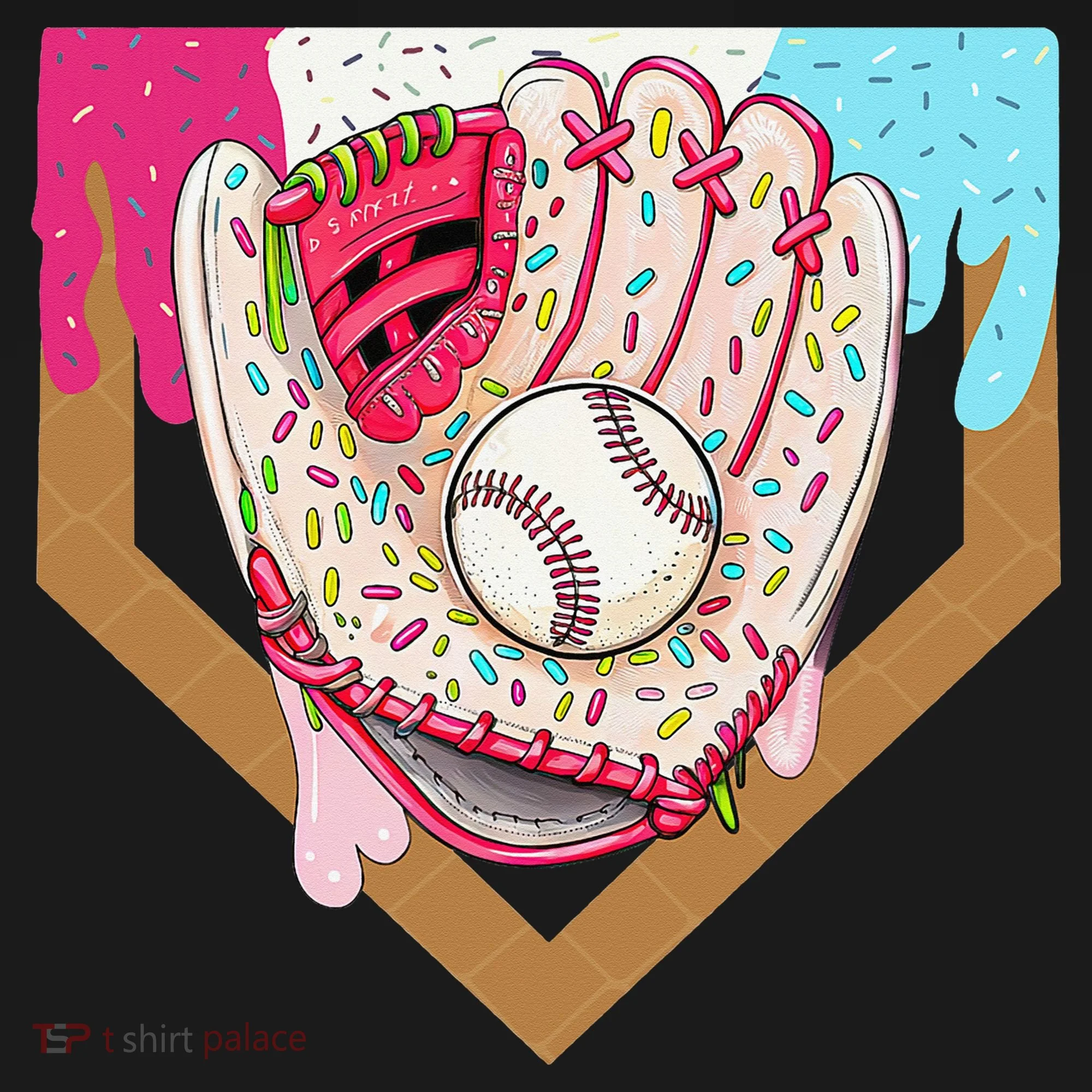 Baseball Drip Ice Cream Cone Drip Baseball Women's Hoodie