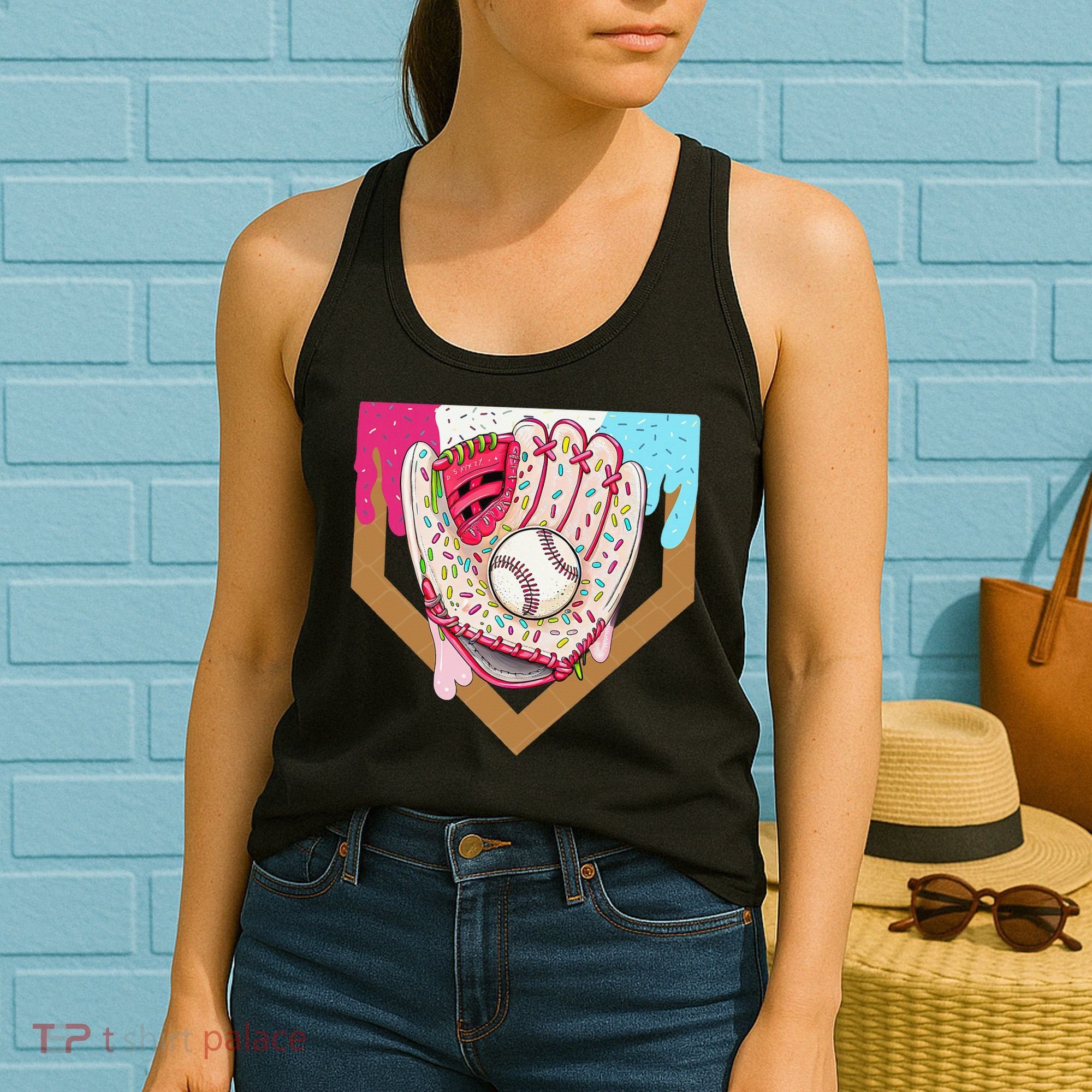 Baseball Drip Ice Cream Cone Drip Baseball Women's Tank Top
