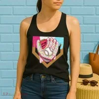 Baseball Drip Ice Cream Cone Drip Baseball Women's Tank Top thumb 2