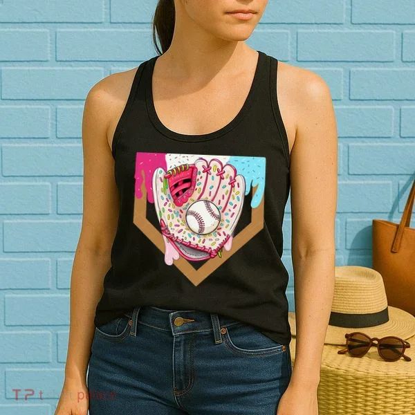 Baseball Drip Ice Cream Cone Drip Baseball Women's Tank Top