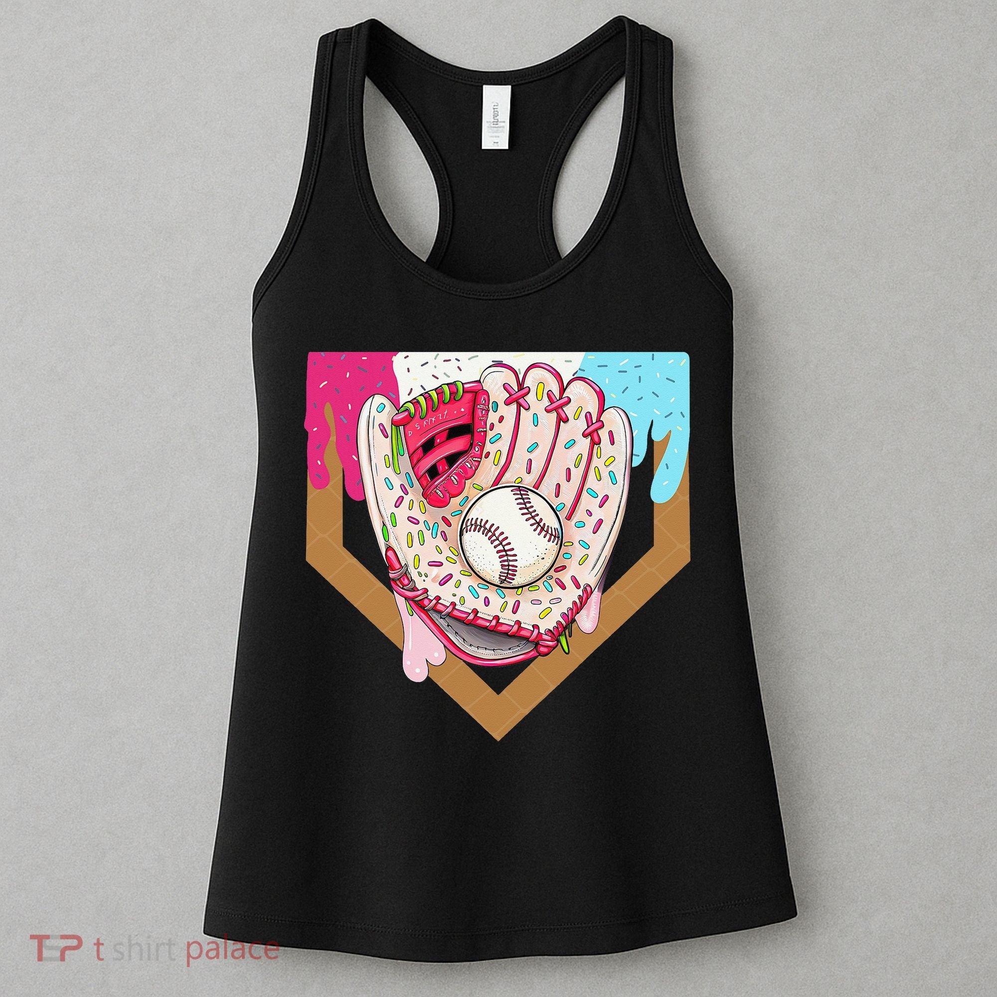 Baseball Drip Ice Cream Cone Drip Baseball Women's Tank Top