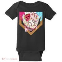 Baseball Drip Ice Cream Cone Drip Baseball Baby Bodysuit thumb 0