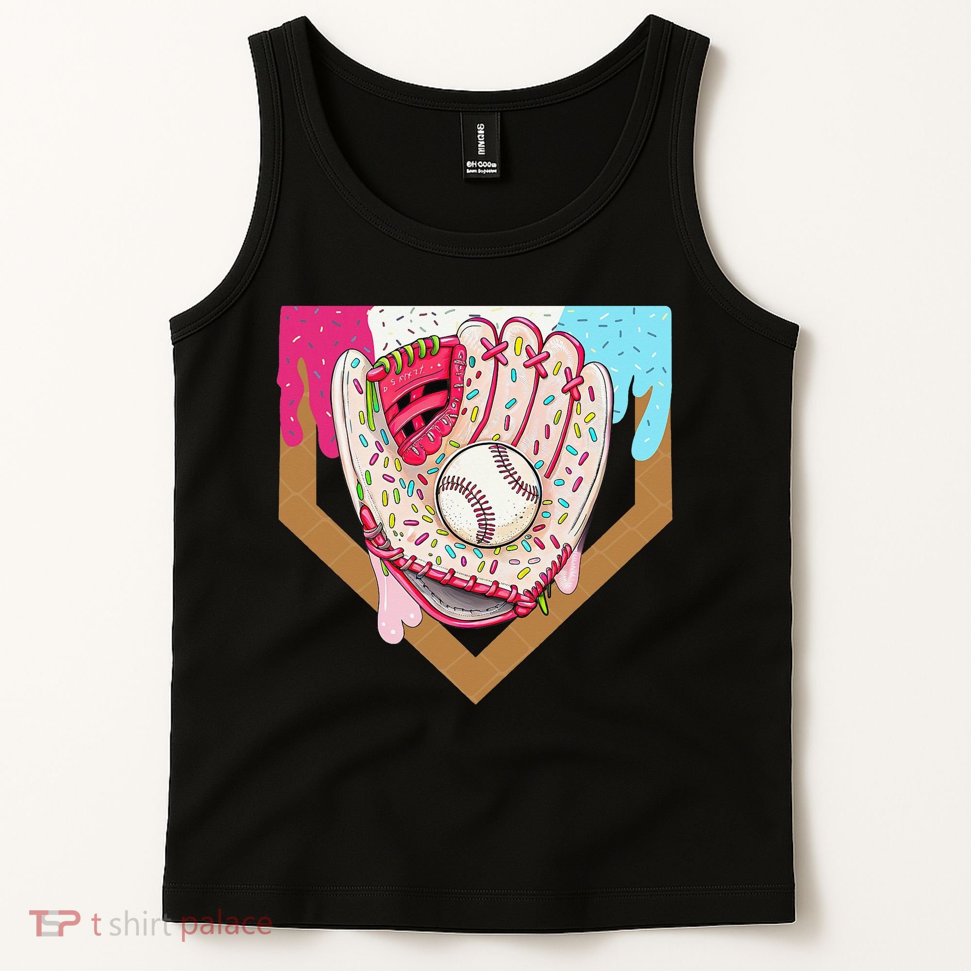 Baseball Drip Ice Cream Cone Drip Baseball Tank Top