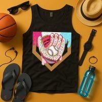 Baseball Drip Ice Cream Cone Drip Baseball Tank Top thumb 4
