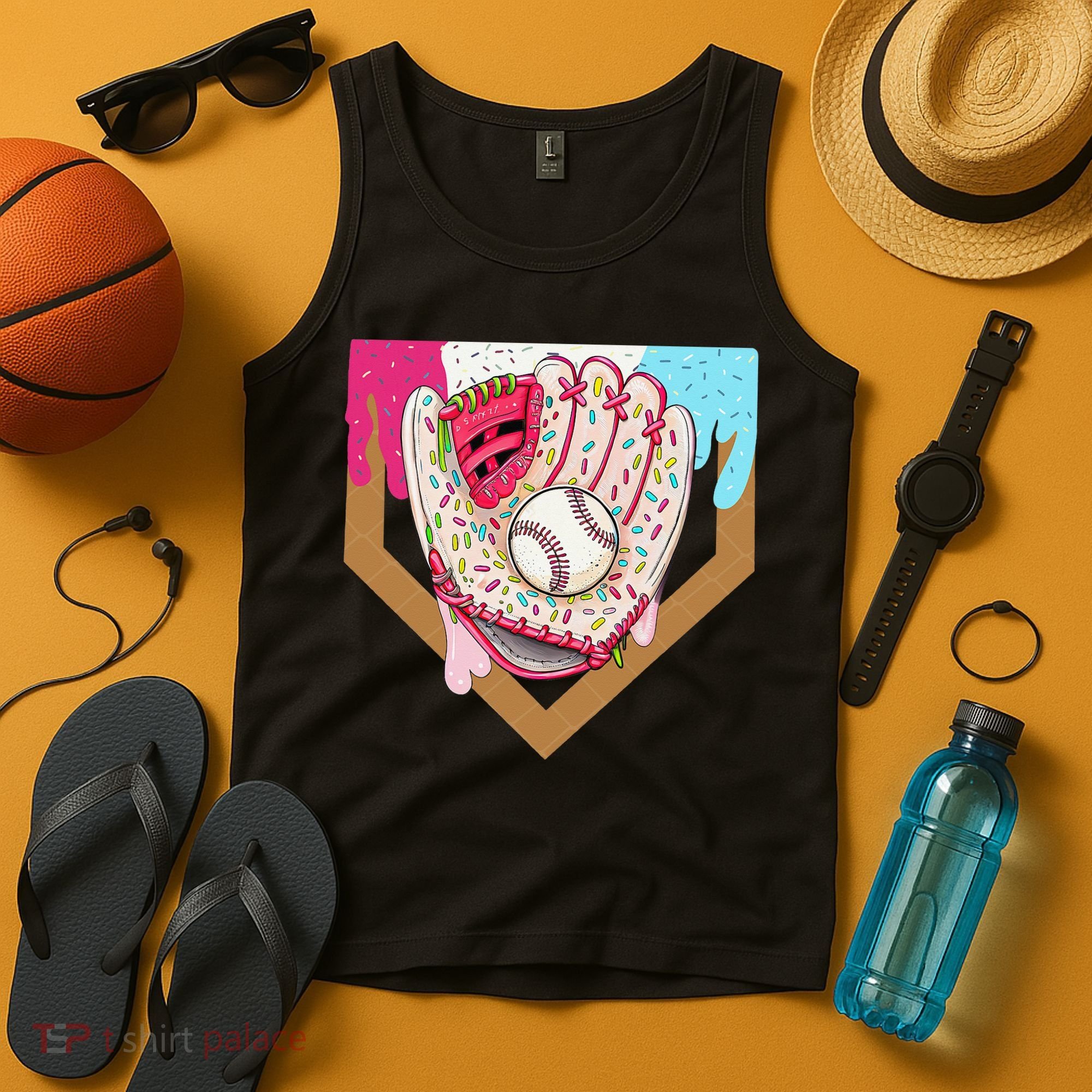 Baseball Drip Ice Cream Cone Drip Baseball Tank Top