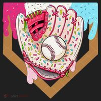 Baseball Drip Ice Cream Cone Drip Baseball Golf Towel thumb 3