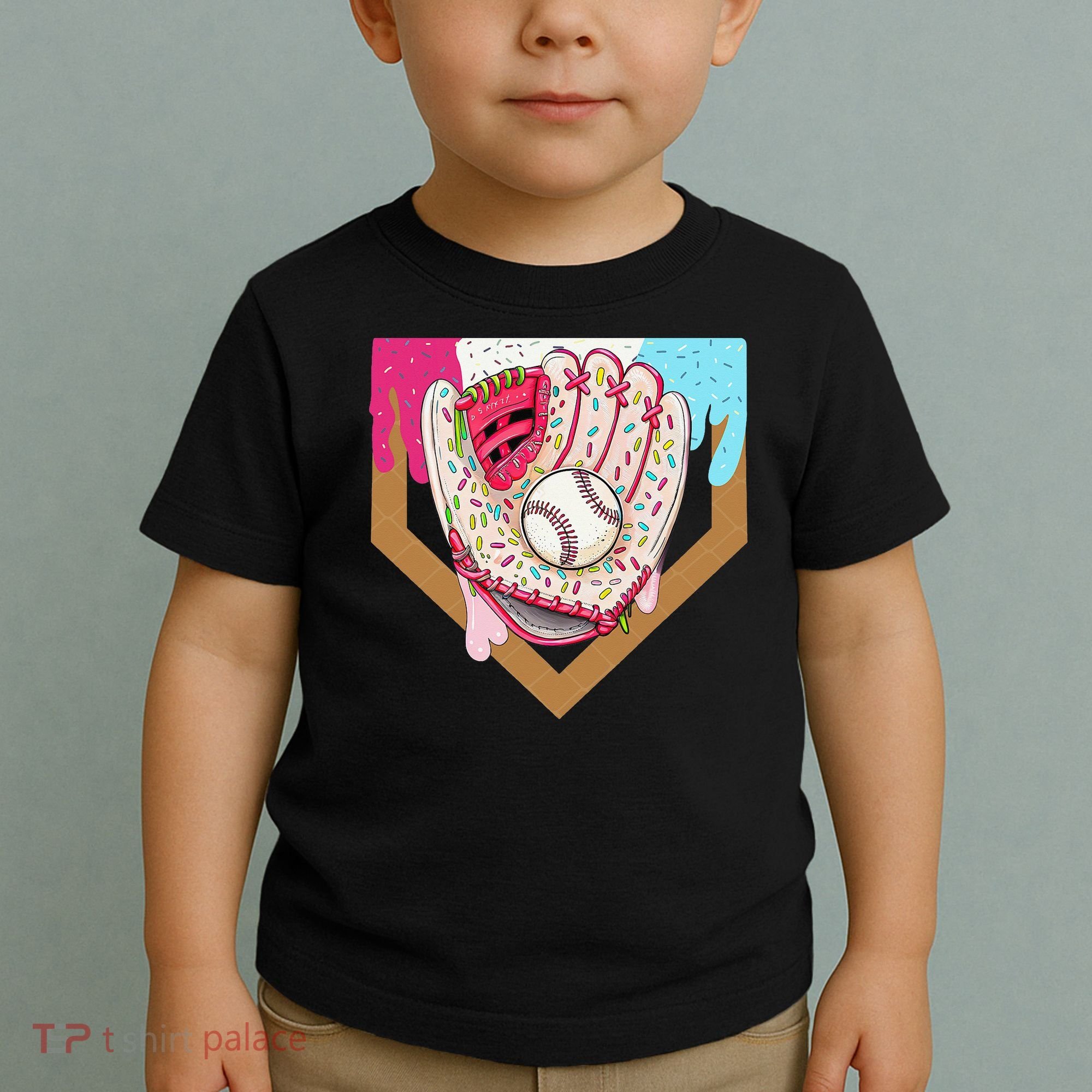 Baseball Drip Ice Cream Cone Drip Baseball Toddler T-Shirt