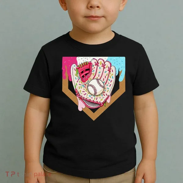 Baseball Drip Ice Cream Cone Drip Baseball Toddler T-Shirt