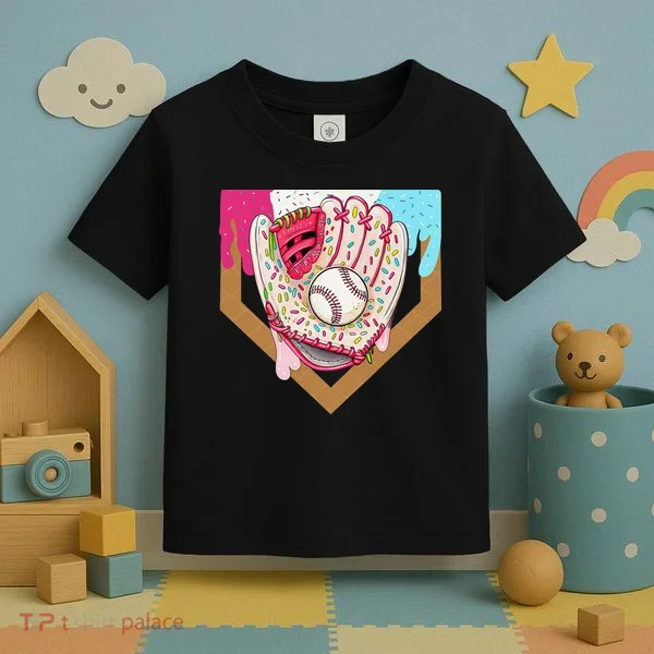 Baseball Drip Ice Cream Cone Drip Baseball Toddler T-Shirt
