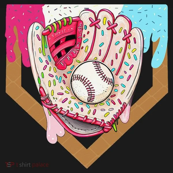 Baseball Drip Ice Cream Cone Drip Baseball Toddler T-Shirt