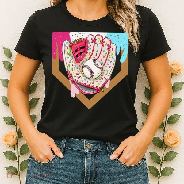 Baseball Drip Ice Cream Cone Drip Baseball Women's T-Shirt