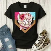 Baseball Drip Ice Cream Cone Drip Baseball Women's T-Shirt thumb 3