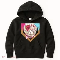 Baseball Drip Ice Cream Cone Drip Baseball Kids Hoodie thumb 0