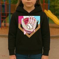 Baseball Drip Ice Cream Cone Drip Baseball Kids Hoodie thumb 3