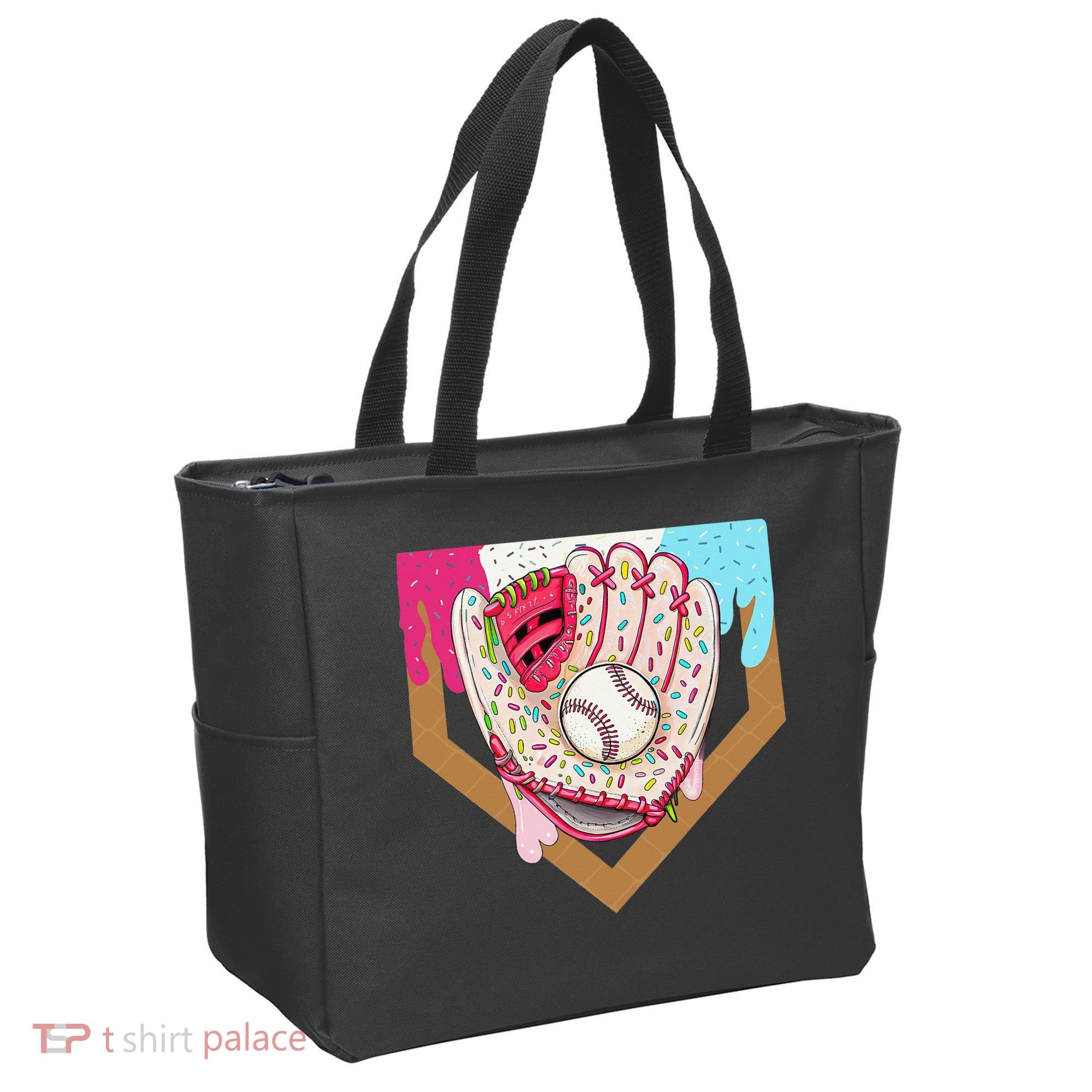 Baseball Drip Ice Cream Cone Drip Baseball Tote Bag