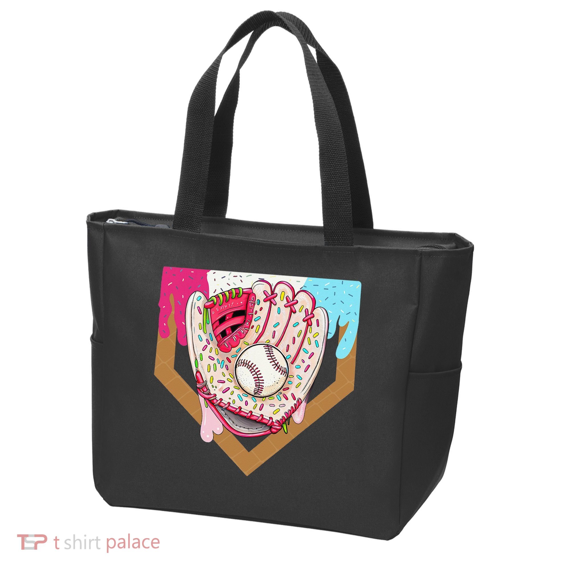 Baseball Drip Ice Cream Cone Drip Baseball Tote Bag