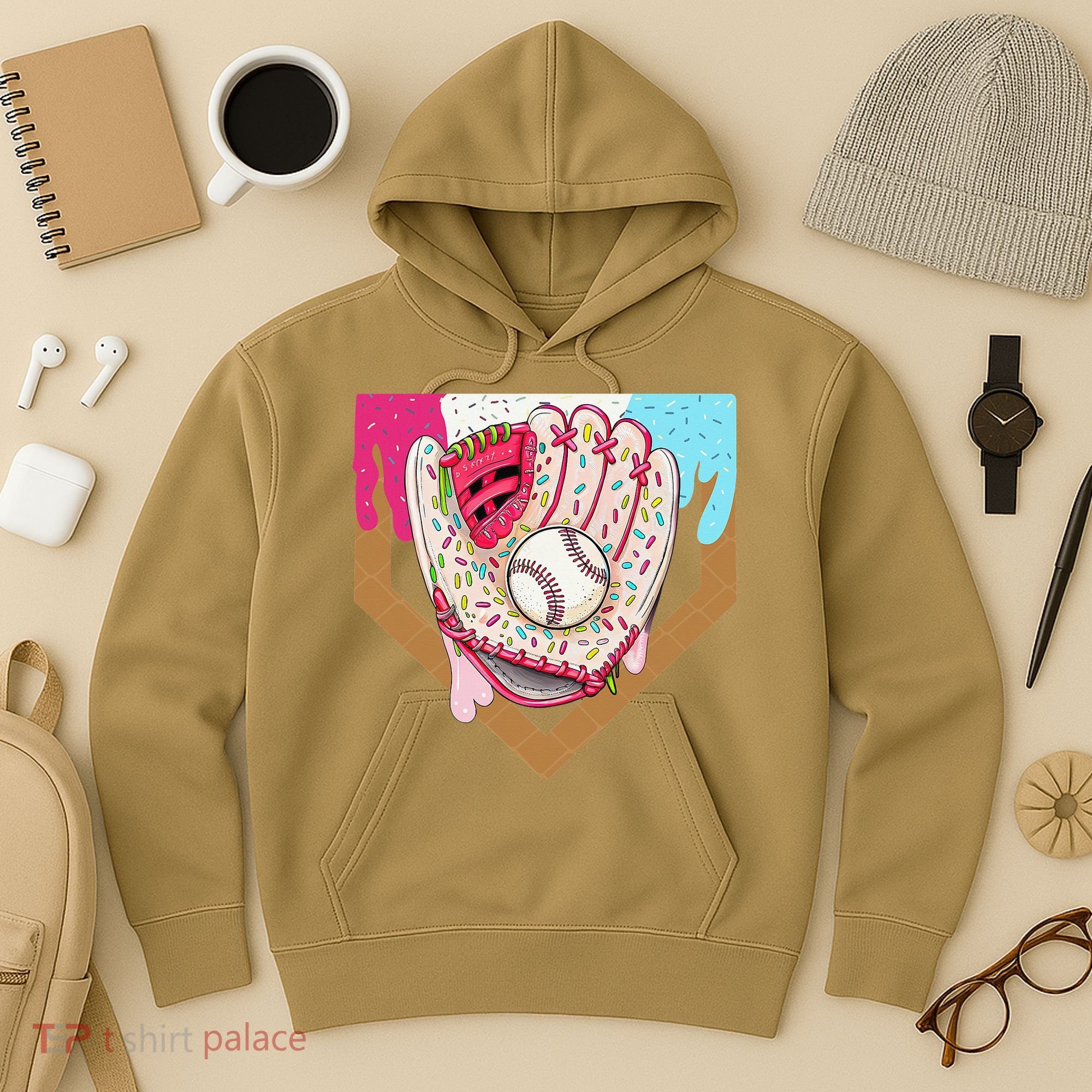 Baseball Drip Ice Cream Cone Drip Baseball Hoodie