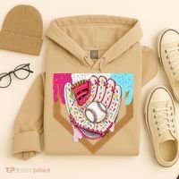Baseball Drip Ice Cream Cone Drip Baseball Hoodie thumb 4