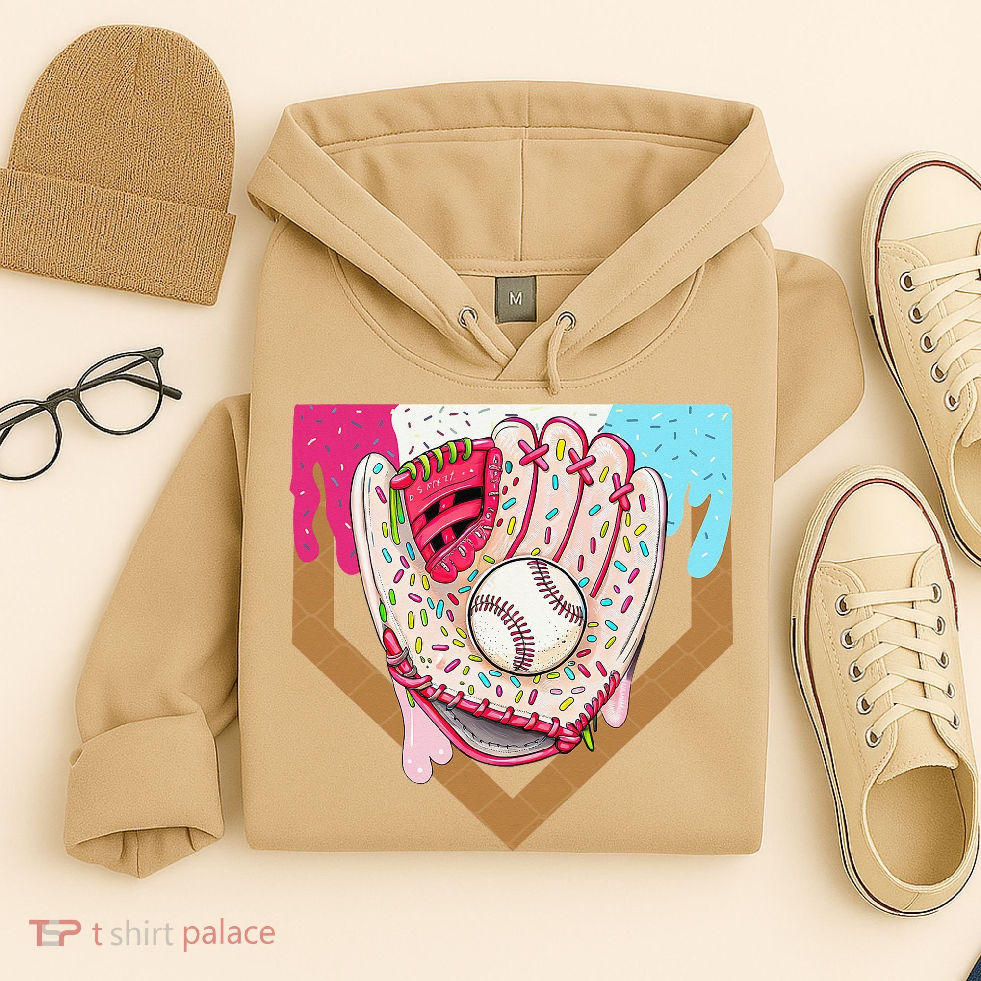 Baseball Drip Ice Cream Cone Drip Baseball Hoodie