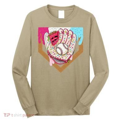 Baseball Drip Ice Cream Cone Drip Baseball Long Sleeve Shirt