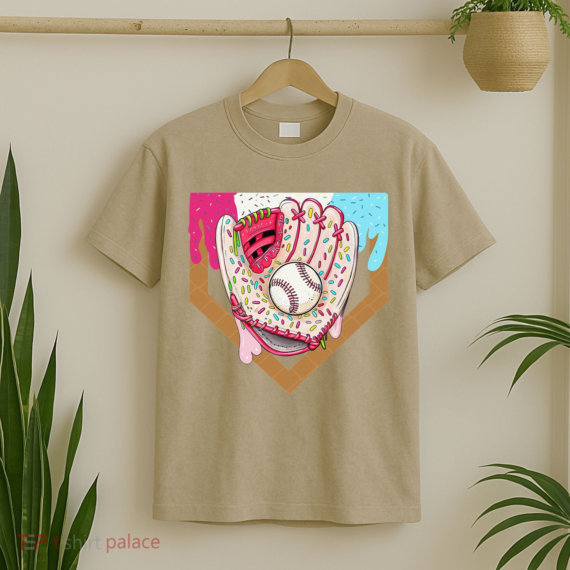 Baseball Drip Ice Cream Cone Drip Baseball T-Shirt