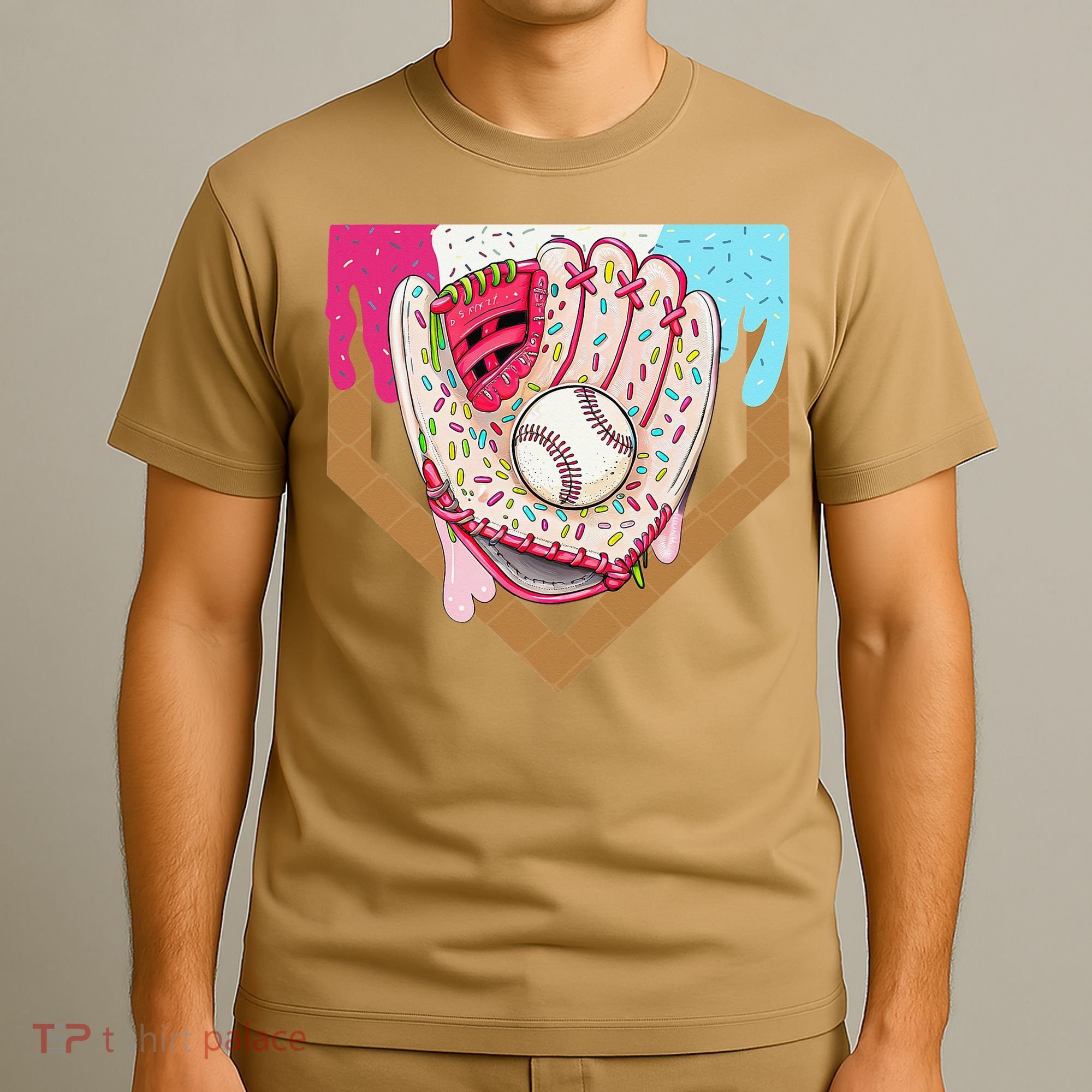 Baseball Drip Ice Cream Cone Drip Baseball T-Shirt