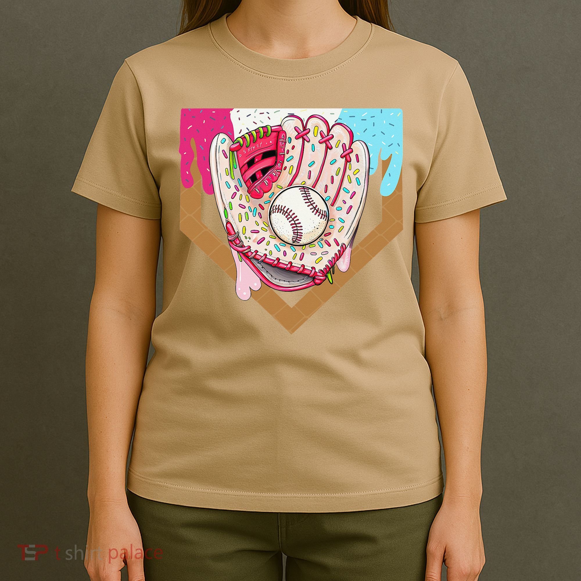 Baseball Drip Ice Cream Cone Drip Baseball T-Shirt