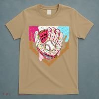 Baseball Drip Ice Cream Cone Drip Baseball T-Shirt thumb 5