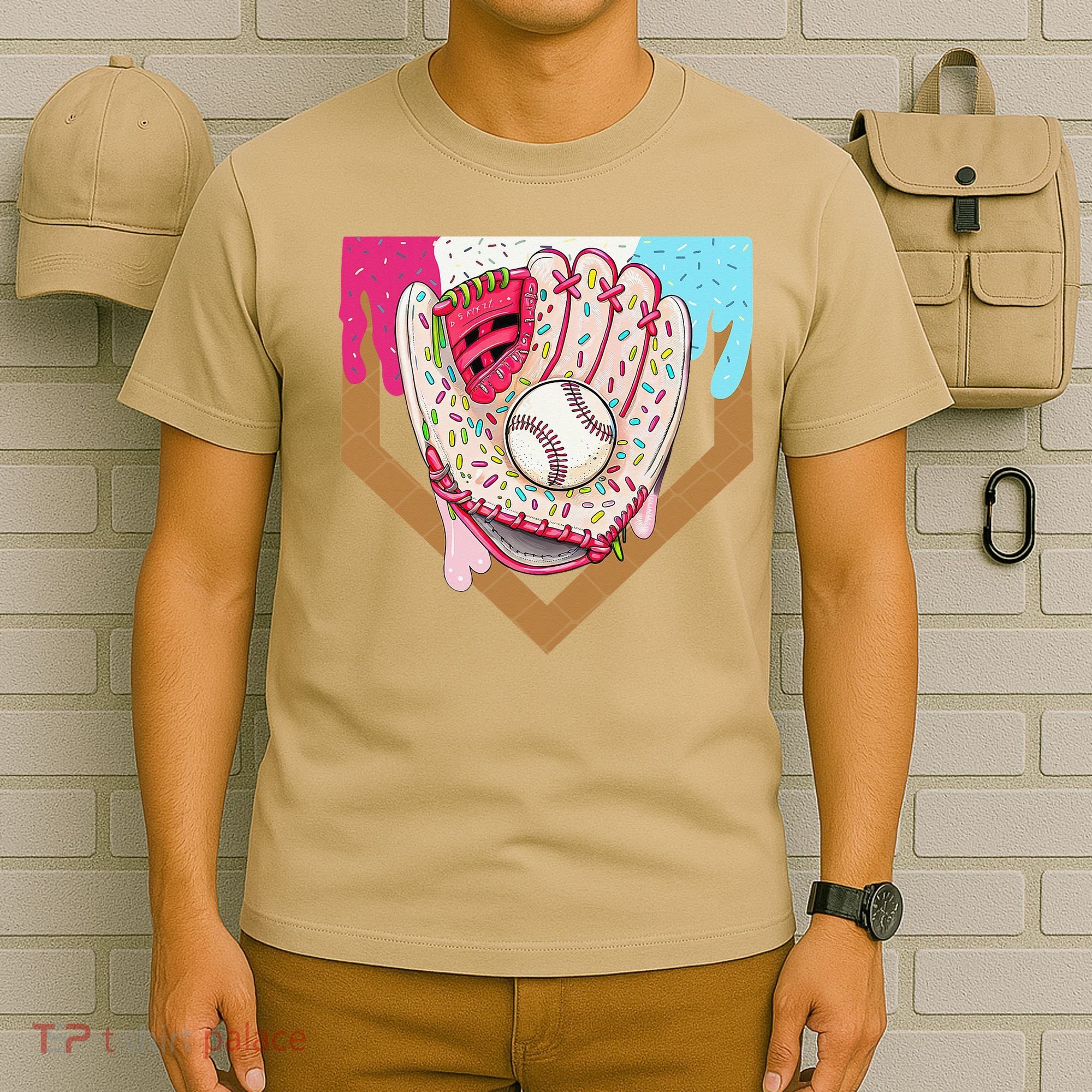 Baseball Drip Ice Cream Cone Drip Baseball T-Shirt