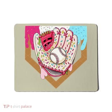 Baseball Drip Ice Cream Cone Drip Baseball Mousepad