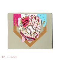 Baseball Drip Ice Cream Cone Drip Baseball Mousepad thumb 0