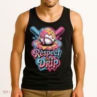 Baseball Drip Ice Cream Style For And Women Tank Top thumb 3