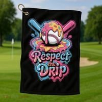 Baseball Drip Ice Cream Style For And Women Golf Towel thumb 1