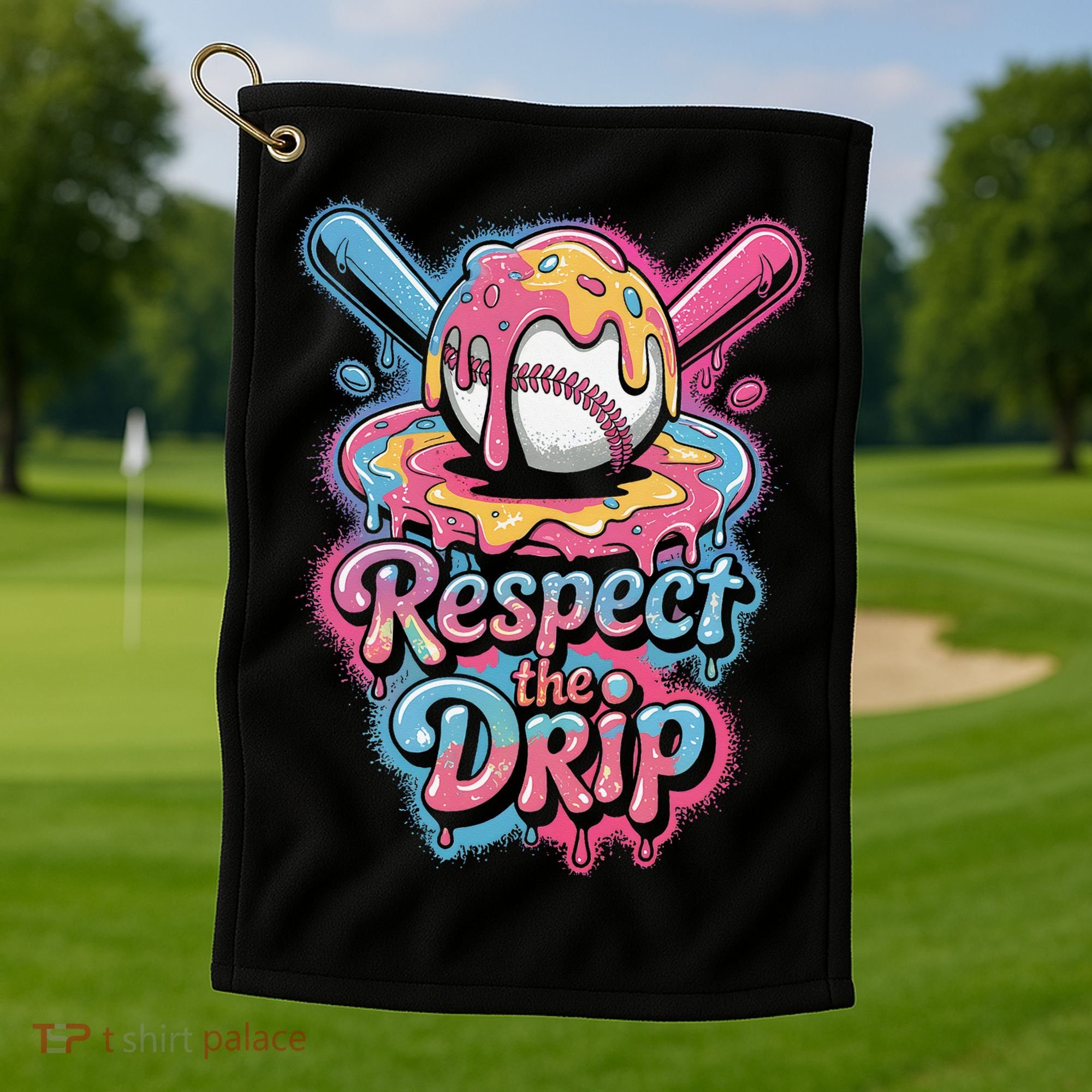 Baseball Drip Ice Cream Style For And Women Golf Towel