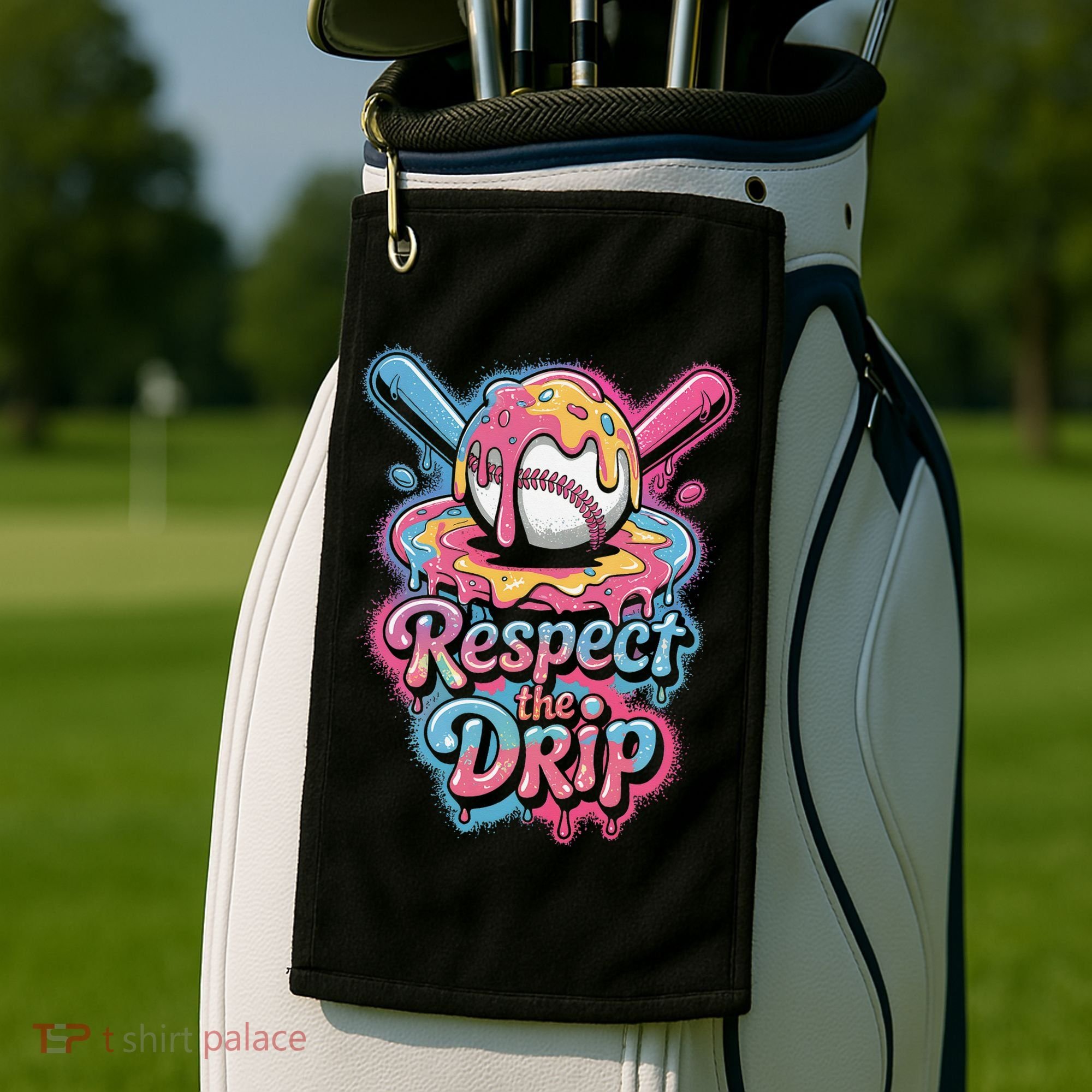 Baseball Drip Ice Cream Style For And Women Golf Towel