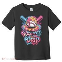 Baseball Drip Ice Cream Style For And Women Toddler T-Shirt thumb 0