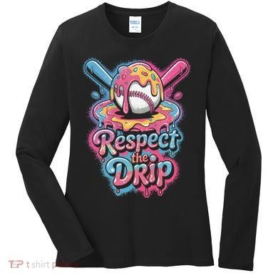 Baseball Drip Ice Cream Style For And Women Women's Long Sleeve Shirt