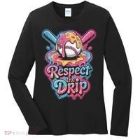 Baseball Drip Ice Cream Style For And Women Women's Long Sleeve Shirt thumb 0