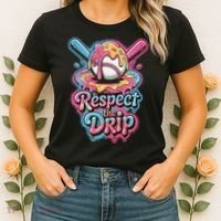 Baseball Drip Ice Cream Style For And Women Women's T-Shirt thumb 2