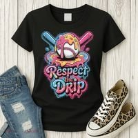 Baseball Drip Ice Cream Style For And Women Women's T-Shirt thumb 3