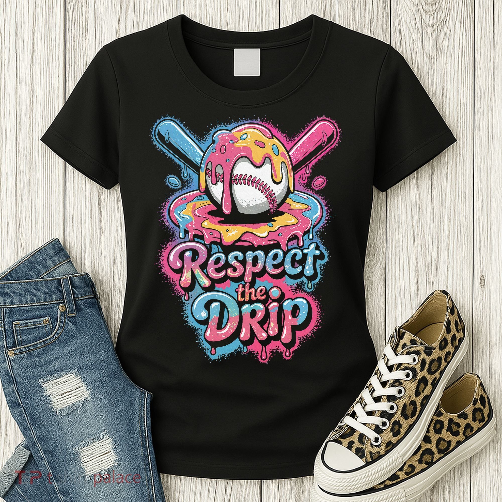 Baseball Drip Ice Cream Style For And Women Women's T-Shirt