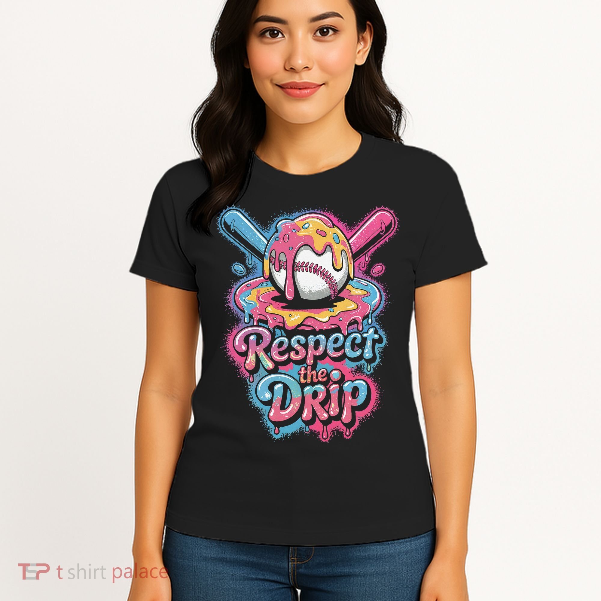 Baseball Drip Ice Cream Style For And Women Women's T-Shirt