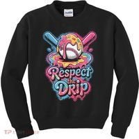 Baseball Drip Ice Cream Style For And Women Kids Sweatshirt thumb 0