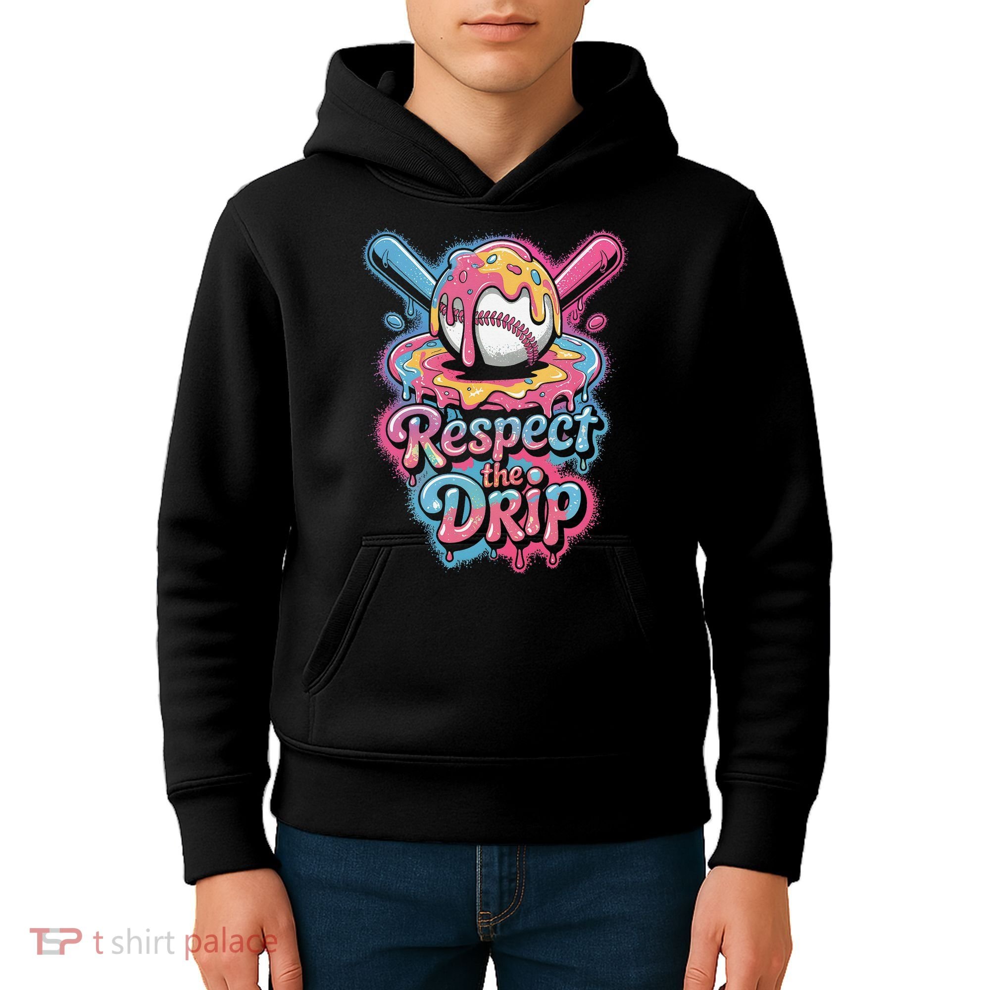Baseball Drip Ice Cream Style For And Women Kids Hoodie