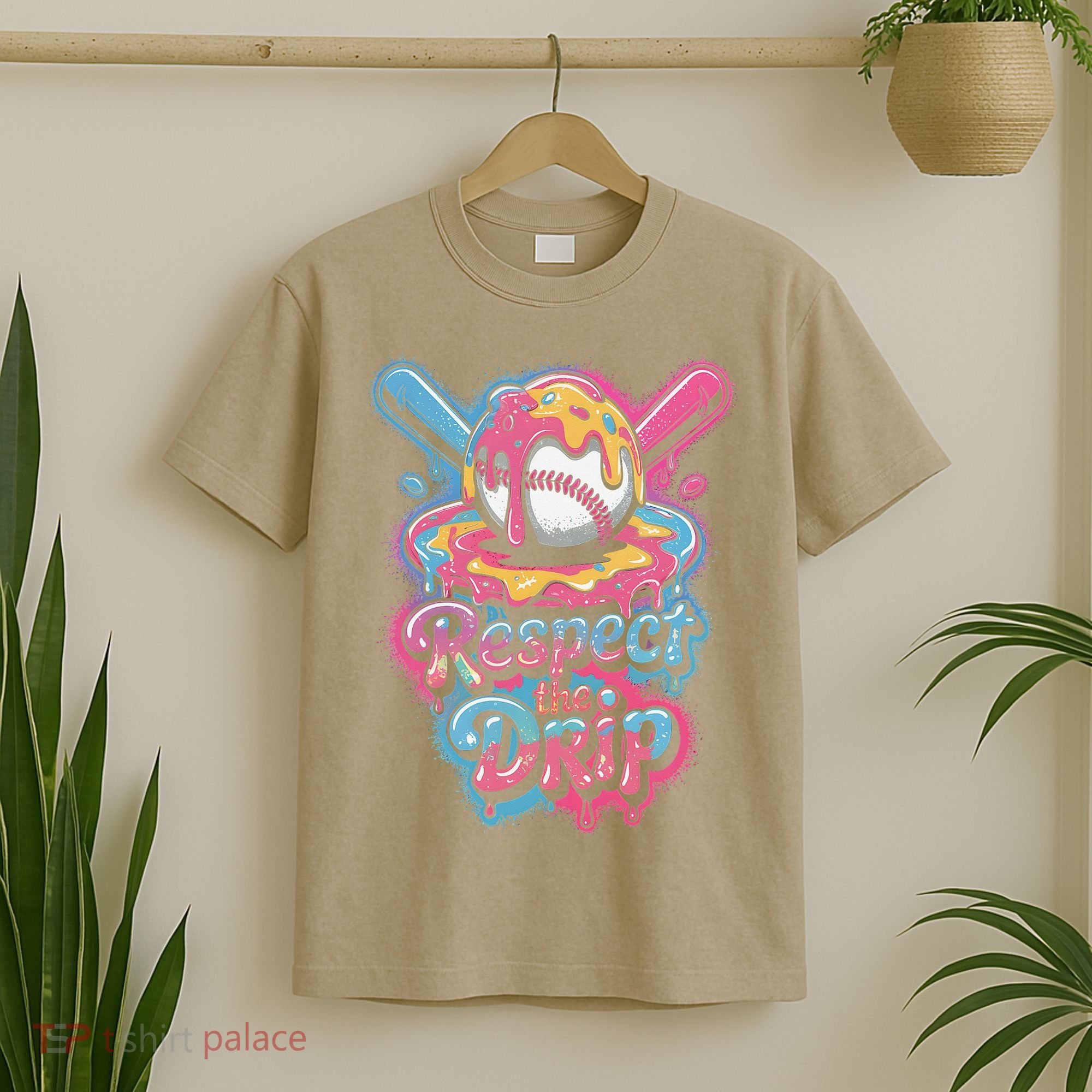 Baseball Drip Ice Cream Style For And Women T-Shirt
