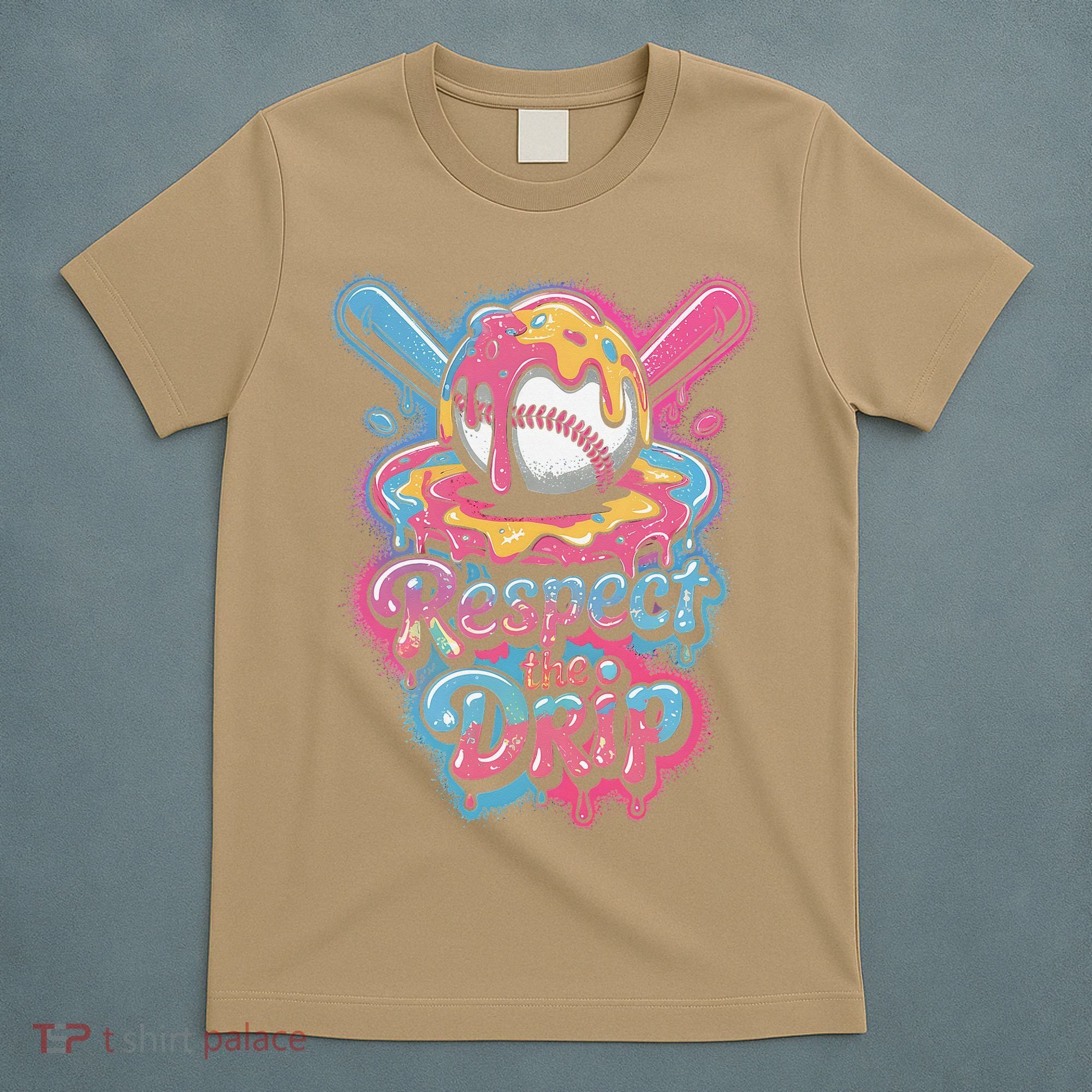 Baseball Drip Ice Cream Style For And Women T-Shirt
