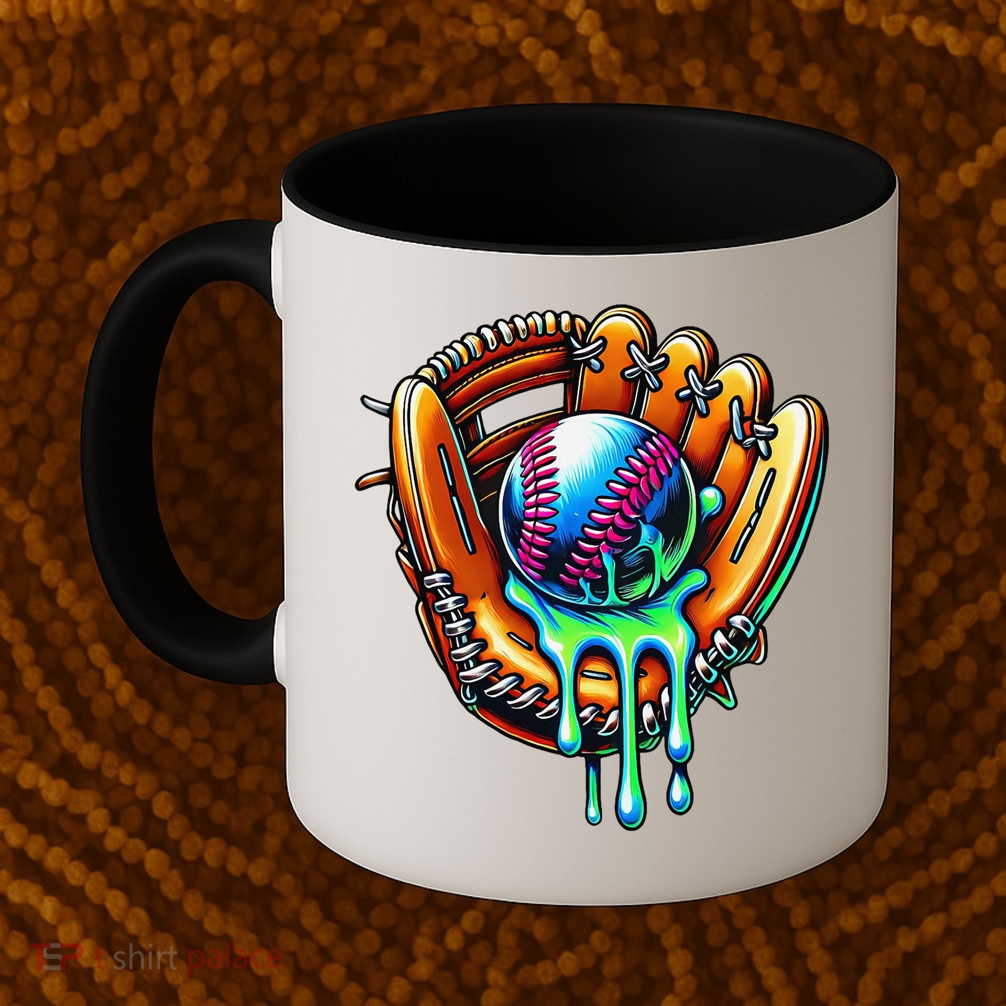 Baseball Drip Ice Cream Sprinkles Baseball Glove Coffee Mug