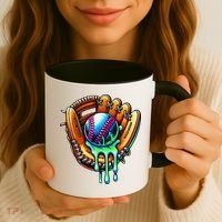 Baseball Drip Ice Cream Sprinkles Baseball Glove Coffee Mug thumb 3